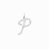 Italic Letters Charm Silver