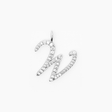 Italic Letters Charm Silver