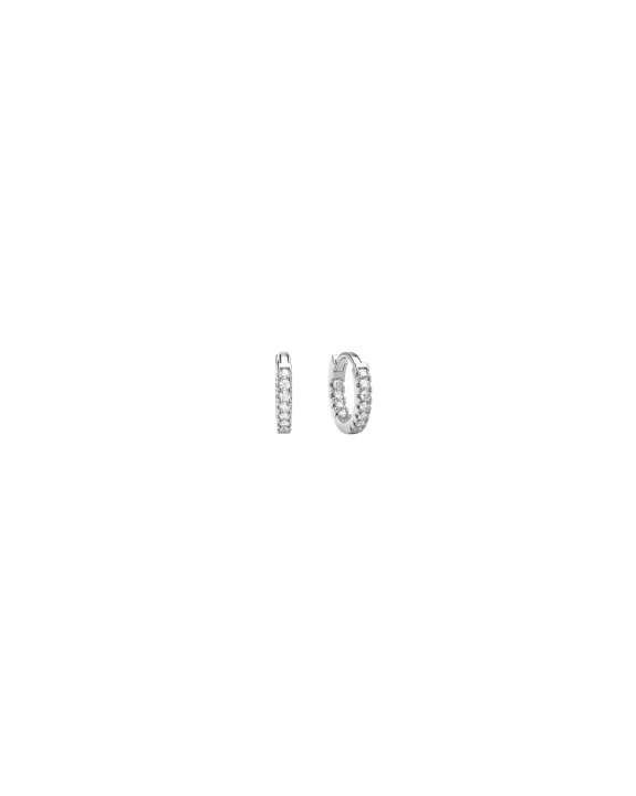 Stone Huggie Hoops Silver - 6 mm i gruppen Shop / Øredobber hos ANI (ANI-0124-002)