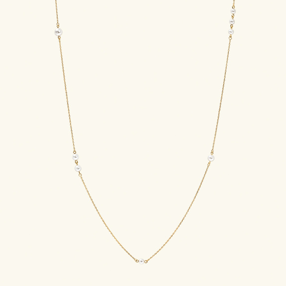 Thin Pearl Necklace Gold i gruppen Shop / Halskjeder hos ANI (ANI-0523-003)