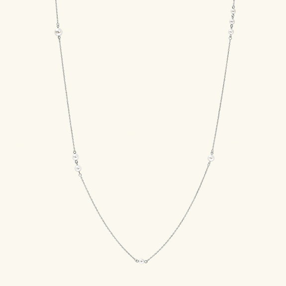 Thin Pearl Necklace Silver i gruppen Shop / Halskjeder hos ANI (ANI-0523-004)