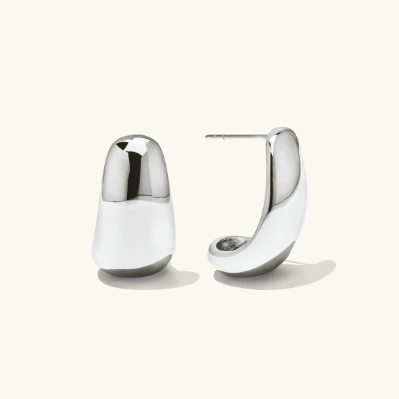 Curved Earrings Silver i gruppen Shop / Øredobber hos ANI (ANI-0623-016)