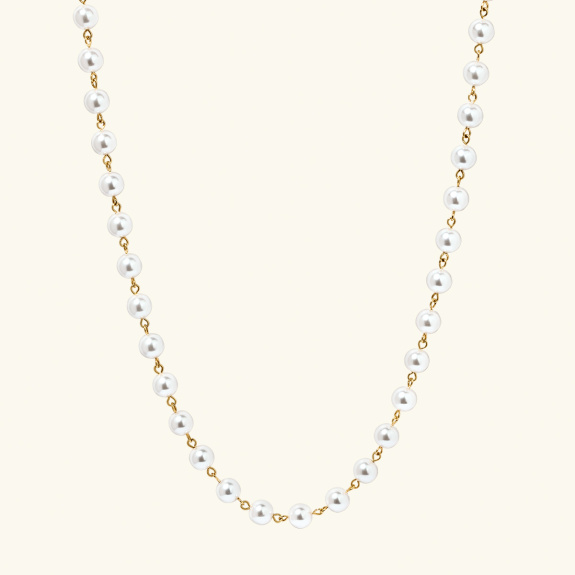 Long Pearl Necklace Gold i gruppen Shop / Halskjeder hos ANI (ANI-0624-002)