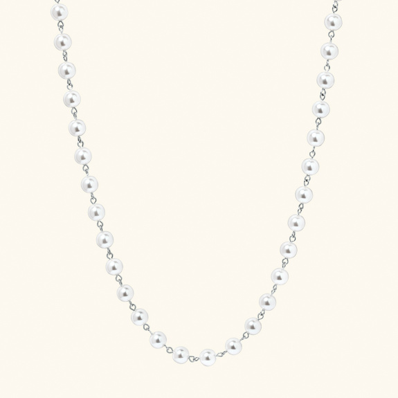 Long Pearl Necklace Silver i gruppen Shop / Halskjeder hos ANI (ANI-0624-003)