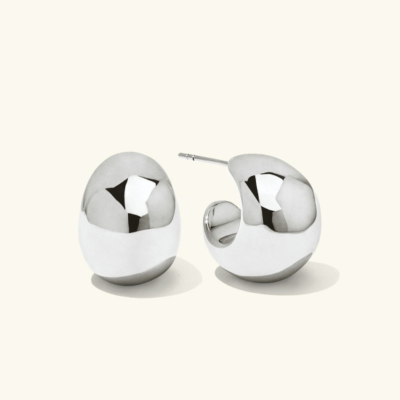 Chunky Dome Earrings Silver i gruppen Shop / Øredobber hos ANI (ANI-0823-130)