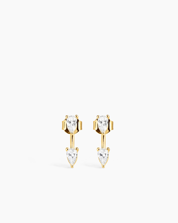 Double Pear Earring Gold i gruppen Shop / Øredobber hos ANI (ANI-0825-013)