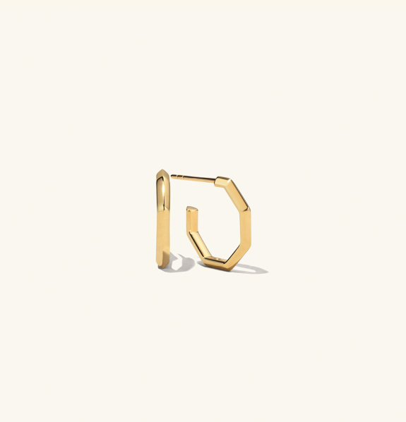 Octagon Earrings Gold i gruppen Shop / Øredobber hos ANI (ANI231009)