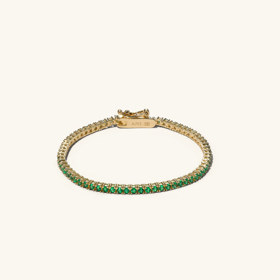 Tennis Bracelet Green Gold i gruppen Shop / Armbånd hos ANI (ANI409)