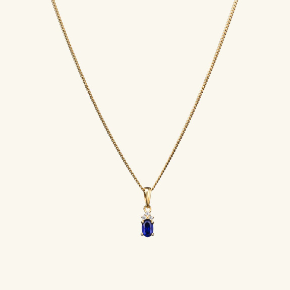 Sapphire Blue Pendant Necklace Gold i gruppen Shop / Halskjeder hos ANI (ANI639)