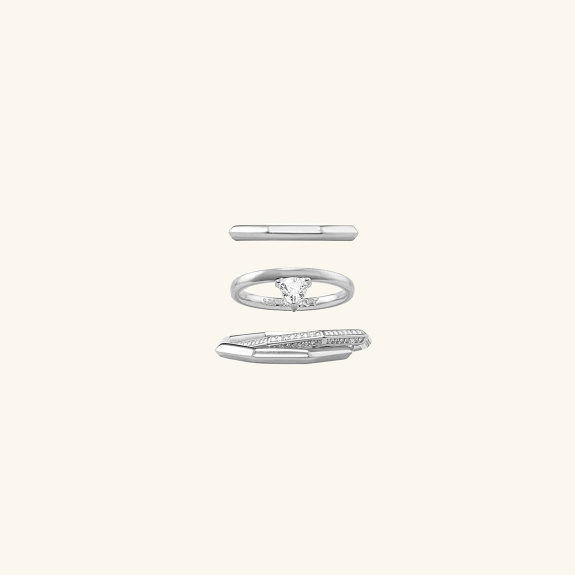 Octagon Ring Stack Kit - Silver i gruppen Shop / Ringer hos ANI (ANI_SET_011)
