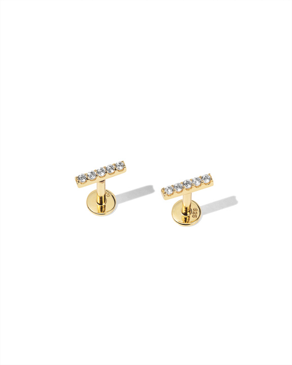 Long Stone Labret Gold - Pair i gruppen Shop / Øredobber hos ANI (ANI_SET_038)