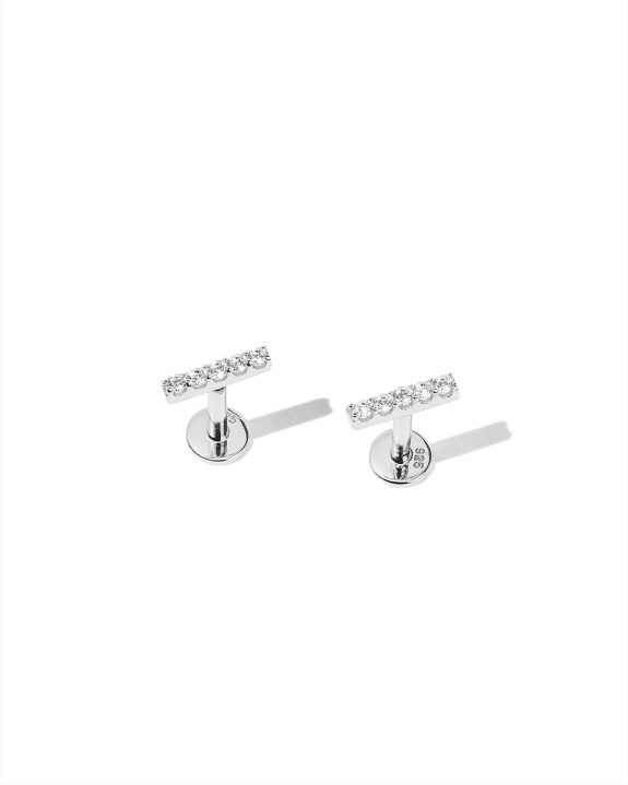 Long Stone Labret Silver - Pair i gruppen Shop / Øredobber hos ANI (ANI_SET_039)