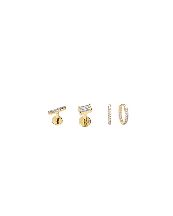 Labret and Huggie Kit - Gold i gruppen Shop / Øredobber hos ANI (ANI_SET_046)