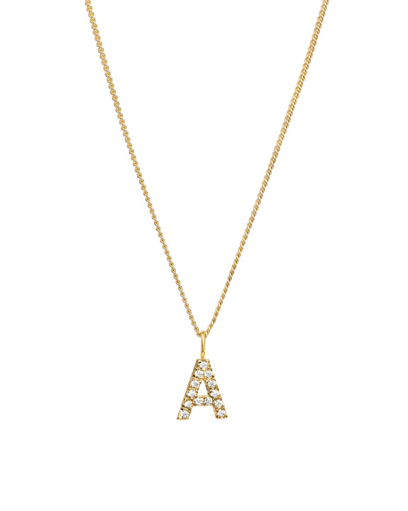 Letter Charm Necklace Gold i gruppen Shop / Halskjeder hos ANI (ANI_SET_048)