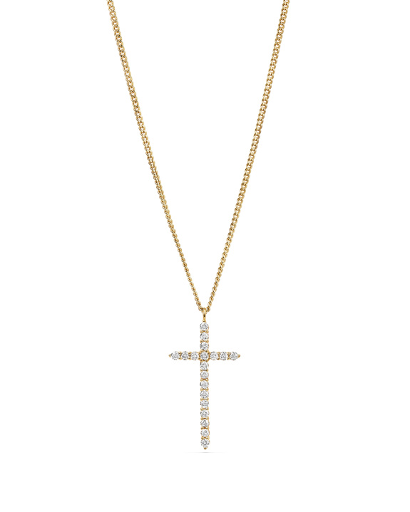 Large Cross Necklace Gold i gruppen Shop / Halskjeder hos ANI (ANI_SET_067)