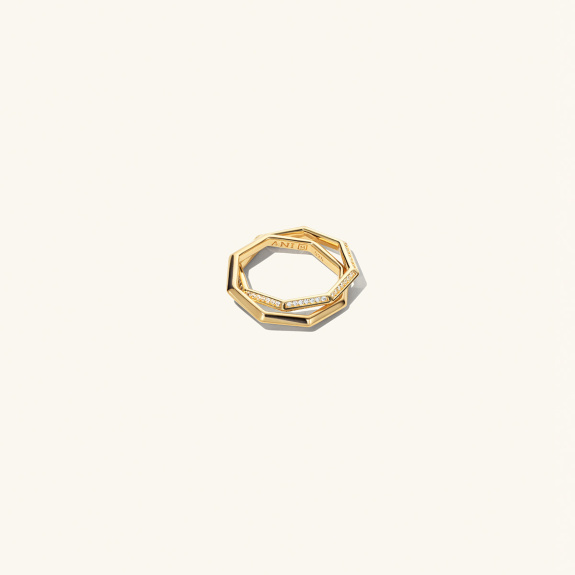 Double Octagon Ring Gold i gruppen Shop / Ringer hos ANI (ANI_VA_031)